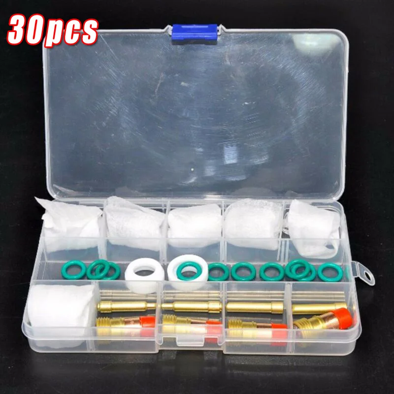 

30x TIG Welding Torch Stubby Gas Lens Heat Cup Electrode Holder For WP-17/18/26