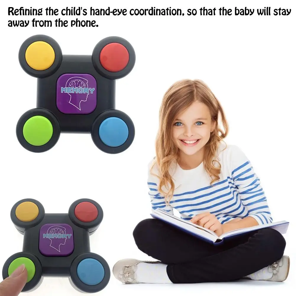

Children Puzzle Memory Game Console LED Light Sound Interactive Toy Training Hand Brain Coordination