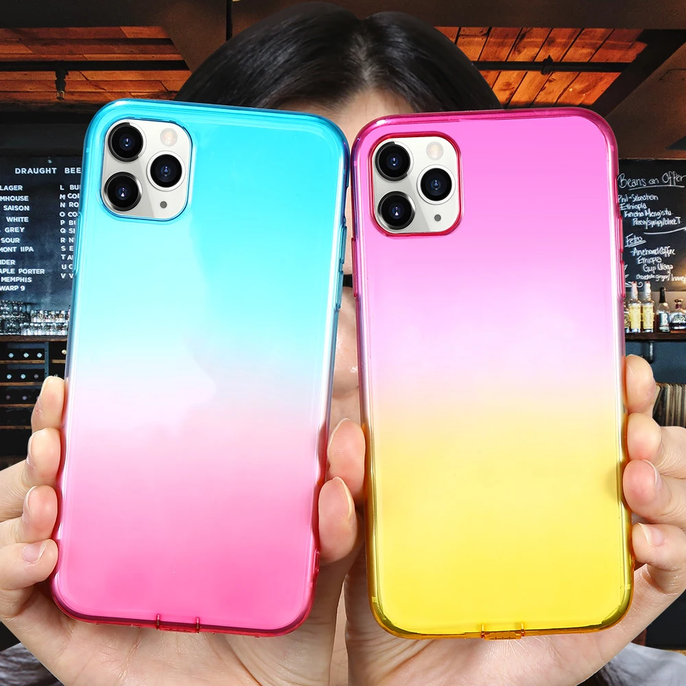 Градиентный телефонный чехол для iPhone 11 Pro XS MAX XR X мягкий силиконовый s 7 8 6 6S Plus 5 5S SE