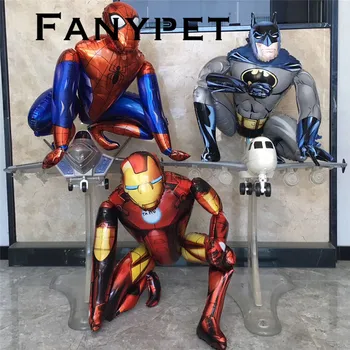 

55 x 63CM 3D Spiderman iron Man Batman Aluminum Foil Balloons Hero Birthday Party Decoration Baby Shower Supplies Globos