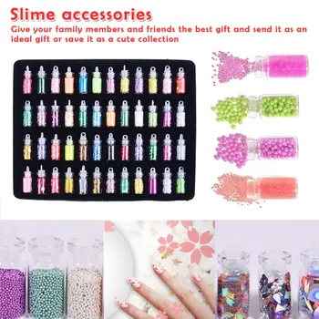 

Pearl/Sequins/Glitter/Fruit Filler for Clear/Fluffy Modeling Clay Box Toys Kids Slime DIY Kit Accessories Fun Gift