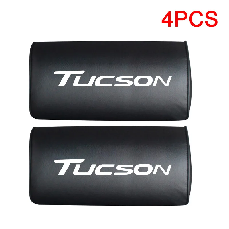 4PCS Подголовник автомобиля подушка для шеи для hyundai Tucson сиденье стул PU чехол мягкий подголовник подушка для путешествий - Цвет: 4PCS