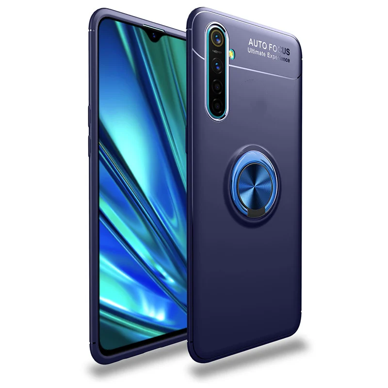 KEYSION противоударный чехол для Realme XT X X2 5 Pro, мягкий силиконовый чехол с магнитным кольцом для телефона Realme Q 3 3i 2 Pro X2 Pro - Цвет: Blue