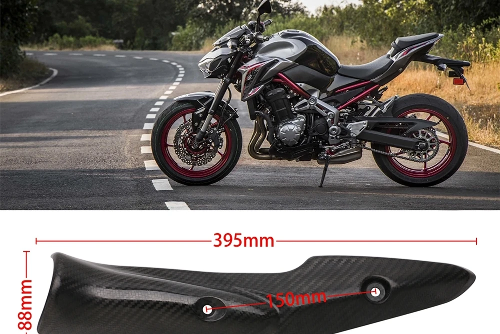 Выхлопная система мотоцикла, средняя Соединительная труба из углеродного волокна, теплозащитная крышка, защита от обжига, оболочка для Kawasaki Z900