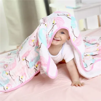 

120*150cm 2 Layer Muslin Cotton Baby Blanket Newborn Swaddle Wrap Soft Toddler Bath Towel Infant Bedding Quilt Stroller Blankets