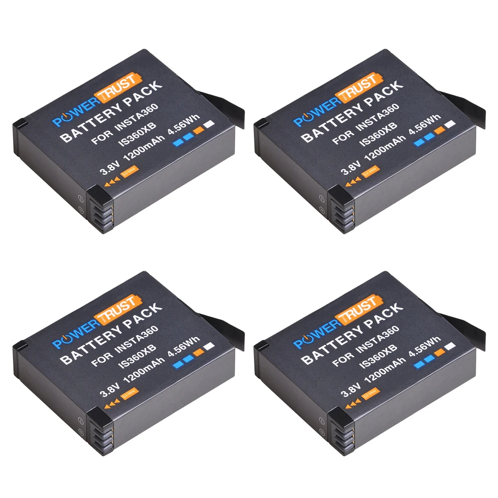 

Запасной аккумулятор PowerTrust 1200 мАч для камеры Insta360 ONE X