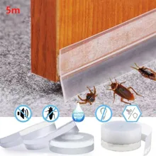 5m Door Bottom Sealing Strip Tape Weather Window Adhesive Silicone Draught Excluder Weather Seal Strip Tape Windshield Tape