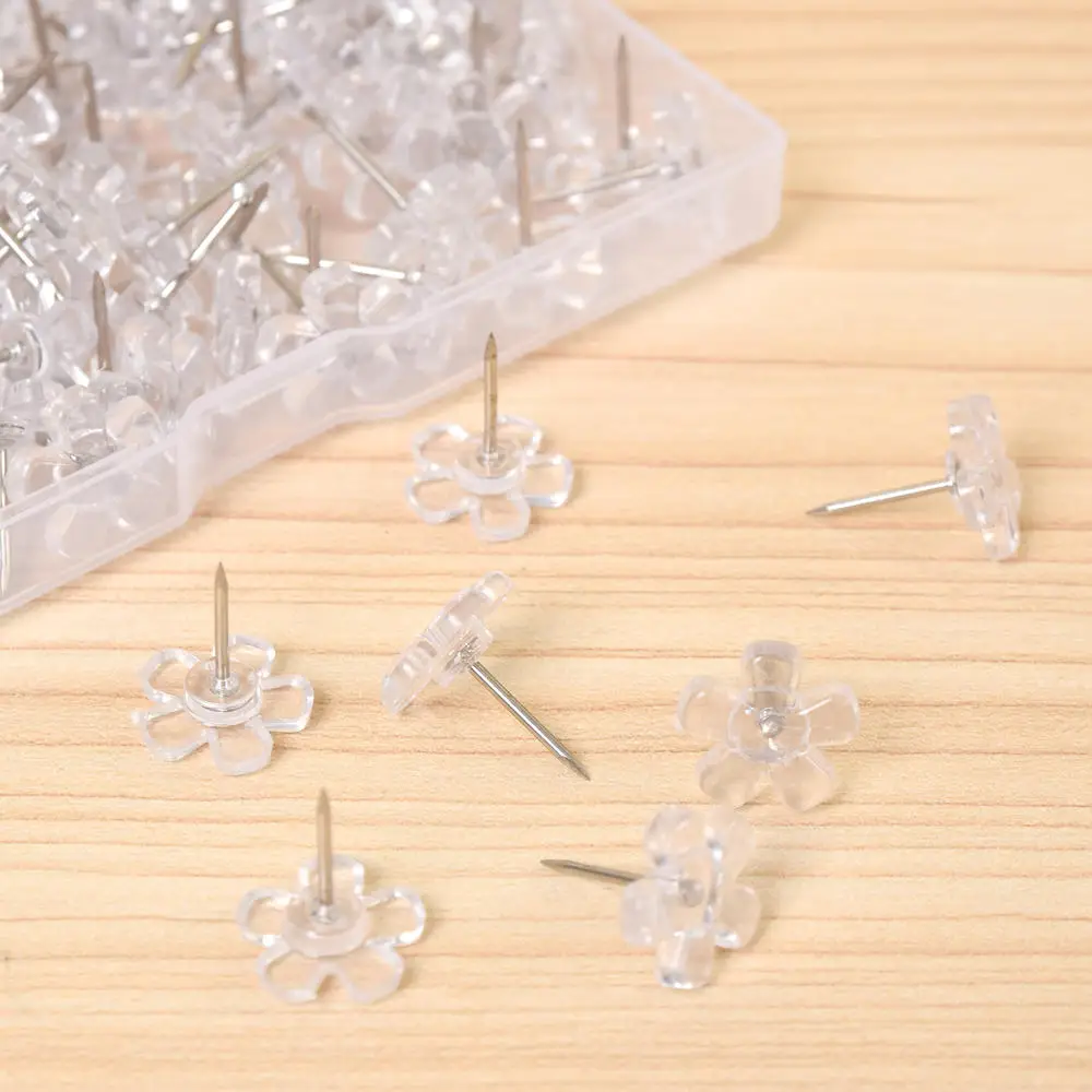 100 Pcs Flower Shape Decorative Cute Thumb Tacks ThumbNails PushPins Push Pins for Photos Wall, Maps, Bulletin Board