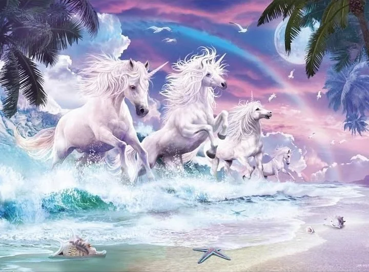 5D DIY Diamond Painting Full Square Round Cartoon Horse Mosaic Embroidery Cross stitch Christmas Decorations For Hom | Дом и сад