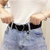 Moda mujer PU cinturón de cuero corazón femenino lindo negro Harajuku cinturón señoras pantalones fiesta vestido cinturones de corazón para Jeans 149 ► Foto 2/6
