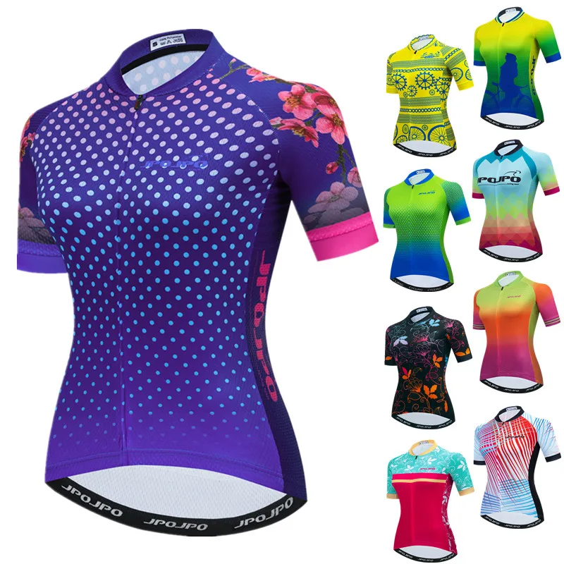 Pro Cycling Jersey Women Summer Mountain Bike Jersey Tops Team Sport Cycling Clothing Quick Dry MTB Bicycle Shirt Maillot JPOJPO
