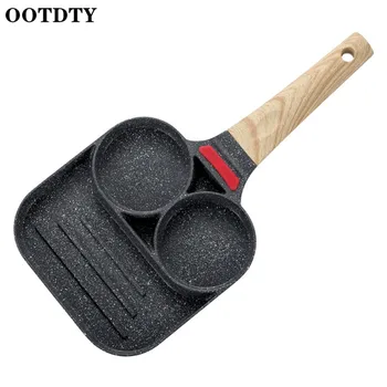 

3 Holes Non Stick Omelet Frying Pan for Burger Egg Ham Omelette Breakfast Maker Kitchen Grill Wok Cooking Pot