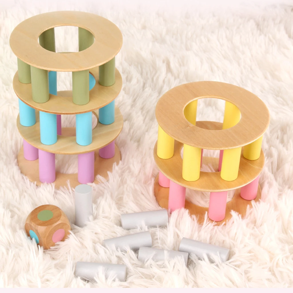 Leaning Tower Building Blocks Set Stacking Balance Game Kids Educational Toy