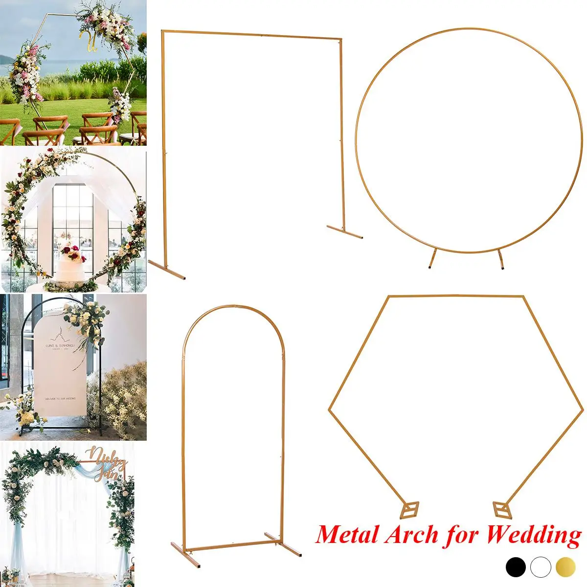 Iron Circle Wedding Arch Props Background Single Arch Flower Outdoor Lawn Wedding Flower Door