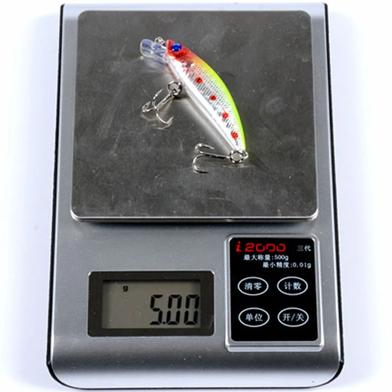 Thritop Hot Fishing Lure Minnow Hard Bait 5.5G 50MM 0.5 Meter Dive 5 Colors  TP127