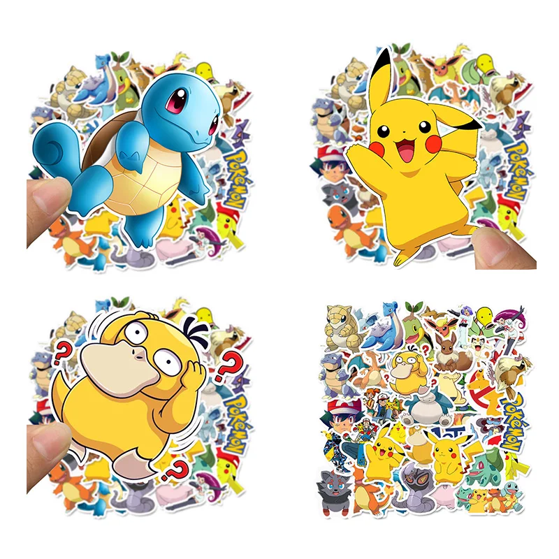 10/50 Uds pegatinas Pokemon monopatín Graffiti de la tableta del teléfono móvil del ordenador Pikachu pegatinas de coche adulto niño pegatina mezclada regalos