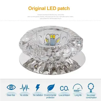 

5w Modern LED Crystal Ceiling Light Circular Mini Ceiling Lamp Light For Living Room Aisle Corridor Recessed Light