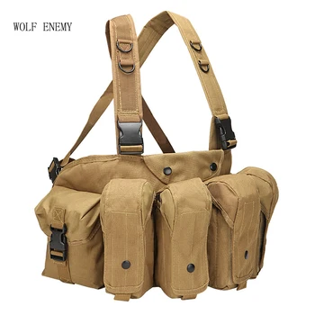 

High Quality Outdoor Tactical Chest Rig Airsoft Hunting Vest Molle Pouch Simple Military ACU Tactical Vest with Magazine Pouch