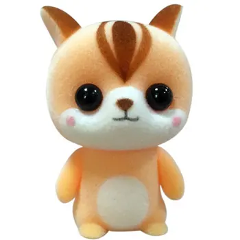 

68012 Squirrel Portable Children Toy Home Ornament Automobile Decoration Plastic Flocking Toys PVC Flocking Decoration Dolls