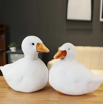 

Lifelike Call duck Stuffed Toy Cute White Duck like Goose Simulation animal Doll toys for Children Hug Pillow Water Animal Gift