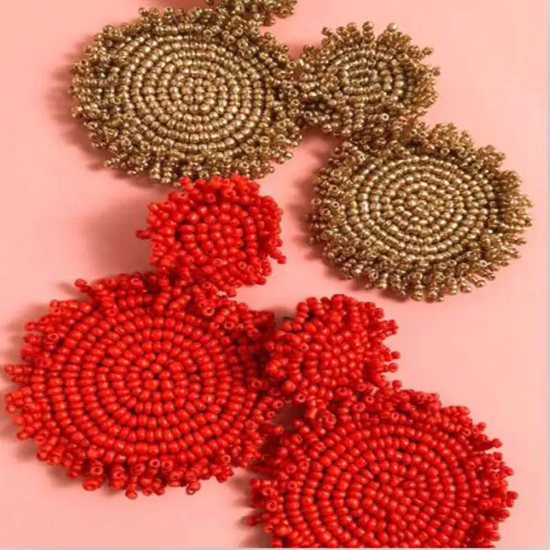 Новинка ZA Beads Модные женские сережки с подвесками Boho Эффектные серьги цвет Роскошные ювелирные изделия аксессуары Подарки Свадебные оптом