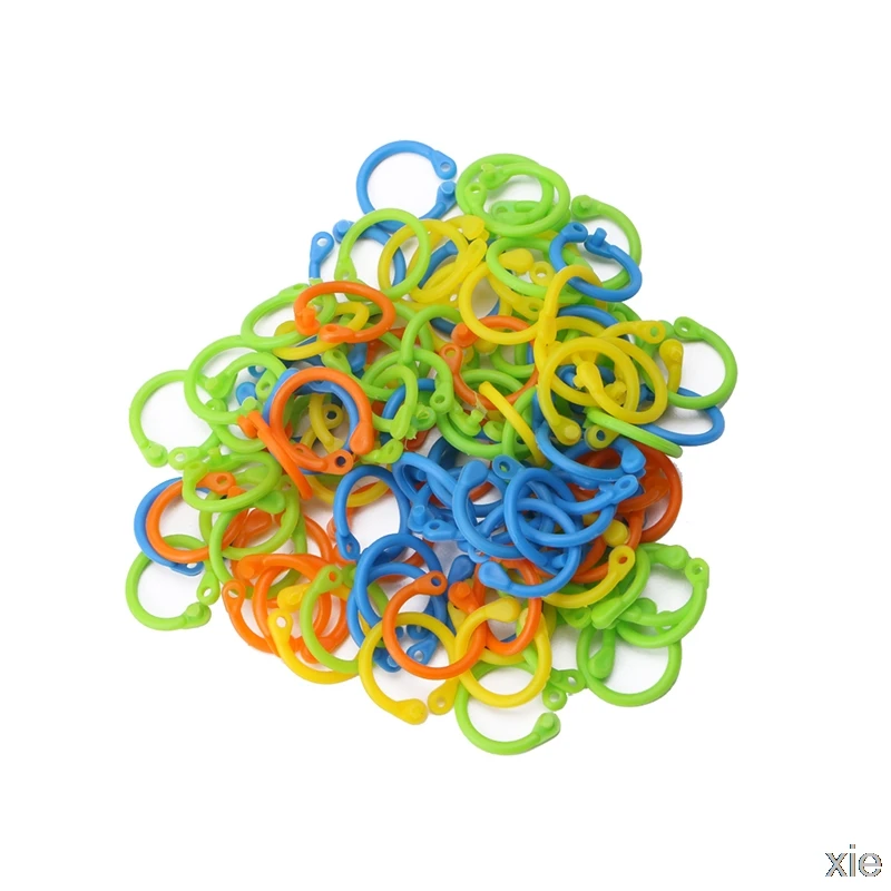 

100Pcs Colorful Knitting Stitch Markers Crochet Locking Tool Craft Ring Marker