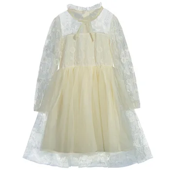 

2019 Autumn Children's Wear Children's Dress Girls Dress Long-sleeved Slim Party Princess Dress Bud Silk Yarn Sweet