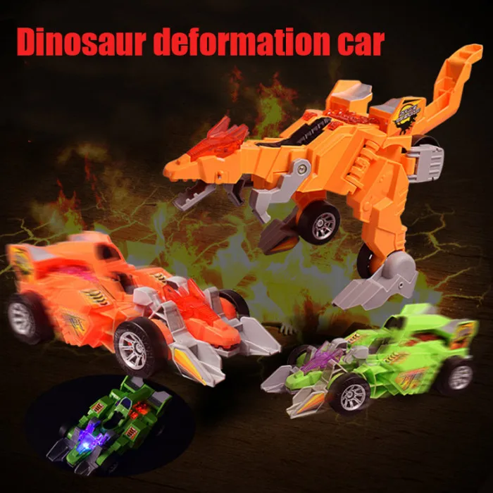 2019 Новый светодиодный деформации автомобиля игрушечный динозавр игрушки с легкой музыкой подарки для детей