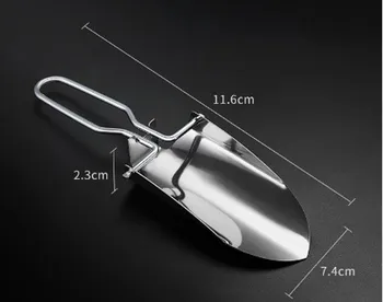 

35# Creative Stainless Steel Folding Shovel Survival Spade Garden Tool Hiking Trowel