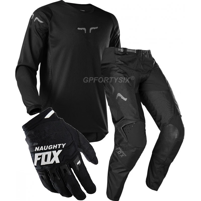 Naughty Fox PRIX 180 мотоциклетные комплекты для верховой езды MX XC штаны перчатки Qiuck-сухой MTB Джерси перчатки велосипедные костюмы мото комбо - Цвет: Black06