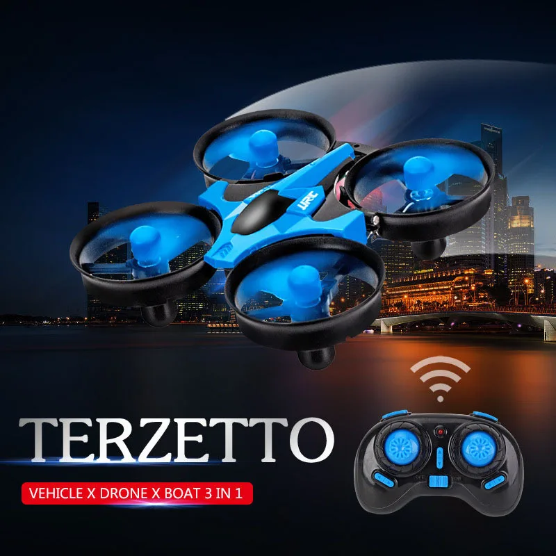 

Hot Sales Sea, And Air Amphibious Unmanned Aerial Vehicle Remote Control Model Hovercraft 2.4G Quadcopter