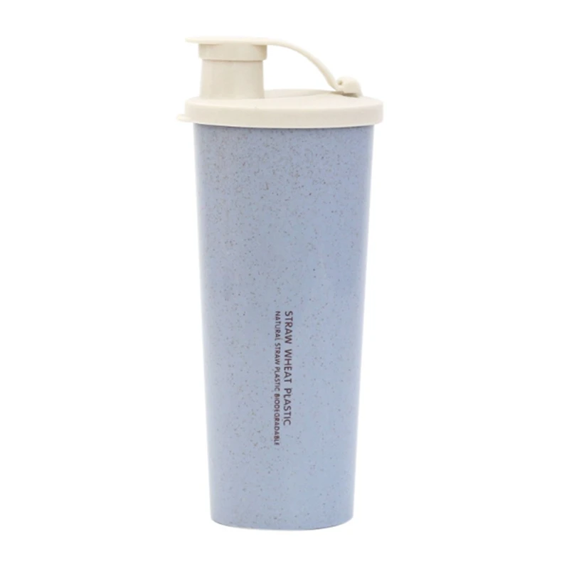 Синий 450 мл пшеничной соломы бутылки с водой Портативный путешествия Кофе бутылка для воды, чая протеиновый порошок один Слои бутылка для воды - Цвет: Синий