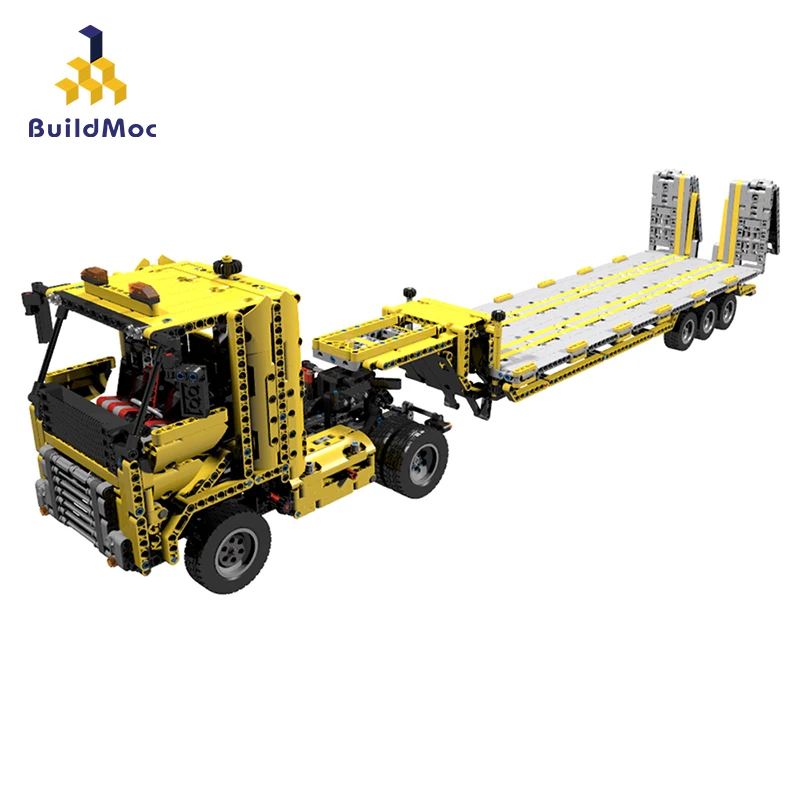 

BuildMoc 4246 Friend Series Tieflader V2 engineeringTrailer Car Model Building Block Bricks Compatible With Friends Gif