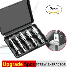 

5pcs Damaged Screw Extractor Drill Bit Set Stripped Broken Screw Bolt Remover Extractor Easily Take Out Demolition Tools Kit