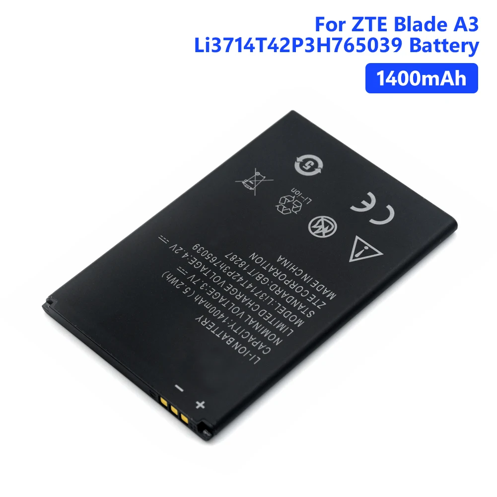 Перезаряжаемые литиевые батареи Li3714T42P3H765039 батарея для zte Blade A3 T220 AF3 A5 AF5 1400 мАч