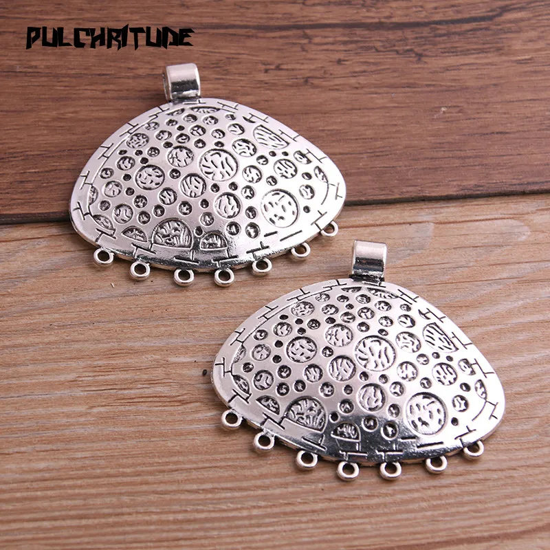 PULCHRITUDE, 1 шт., 55*57 мм, два цвета, цинковый сплав, винтажные большие соединители в виде ракушек, подвески, изготовление ювелирных изделий, сделай сам, ручная работа