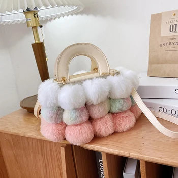 

Internet Celebrity Furry Small Bag Women's Bag New Fashion All-match Shoulder Bag Western Style Girl's Crossbody Bag Bucket Bag