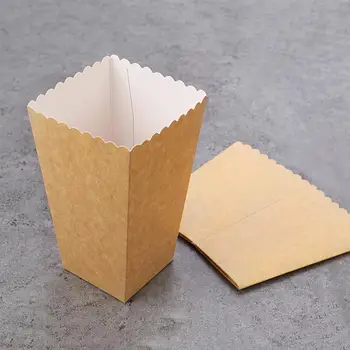 

50pcs Paper Popcorn Box Cardboard Food Packing Container Disposable Food Packing Box Takeout Bag Party Favors