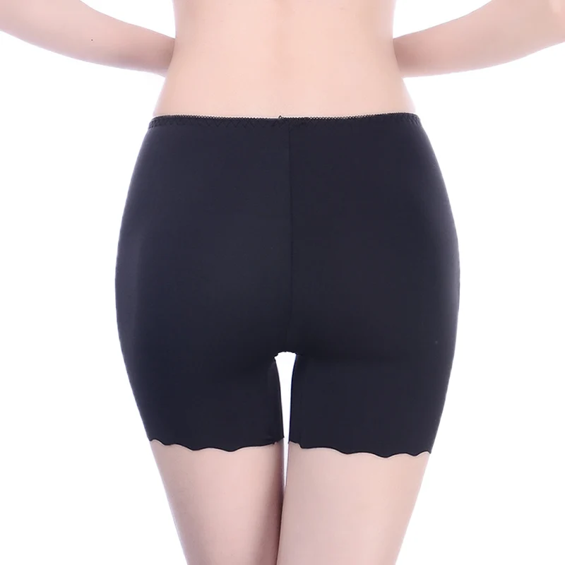 Women Safety Short Pants Seamless Summer Ice Silk Three Minute Boy Shorts Big Size Safety Underpant Female Seamless Pants