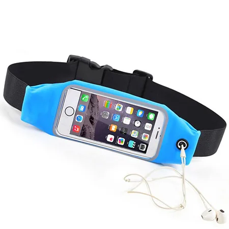 Спортивный поясной чехол для телефона для мобильного смартфона 4,"~ 6,2", универсальная сумка для бега, тренировочный поясной карман, чехол 5,", водонепроницаемый чехол для спортзала - Цвет: Небесно-голубой