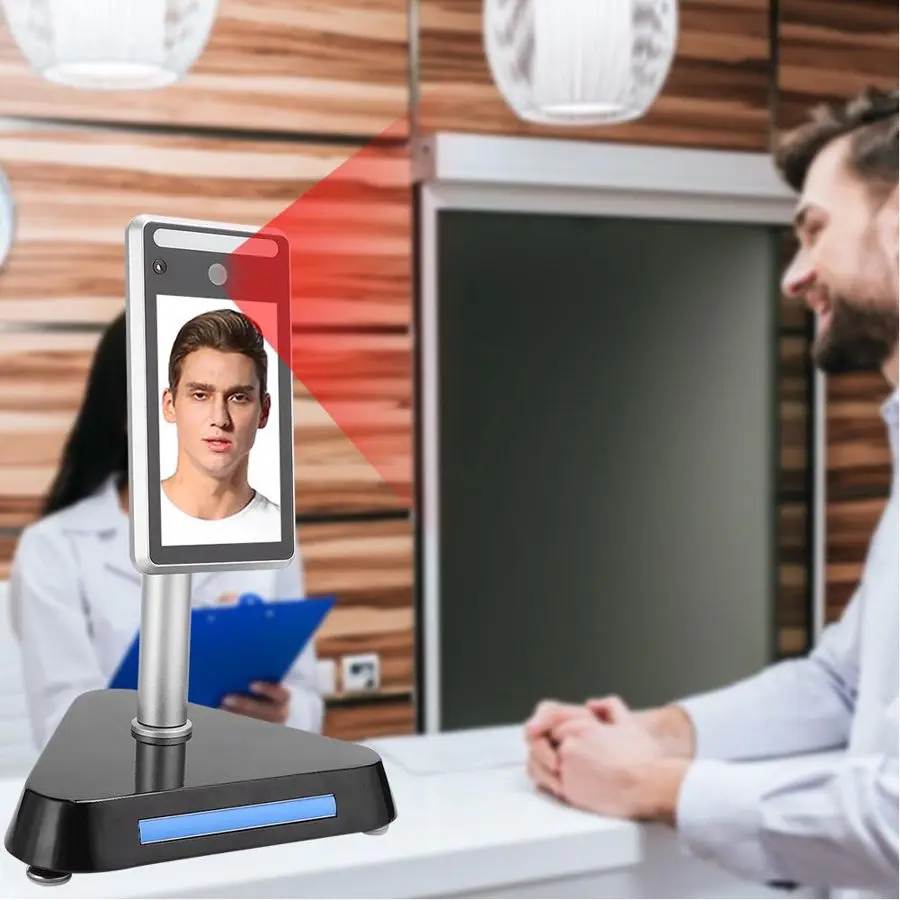 YD-CW-0701-A 7 Inch High Definition Display Face Recognition Temperature Measuring Integrated Machine 100-240V - Famidy.com
