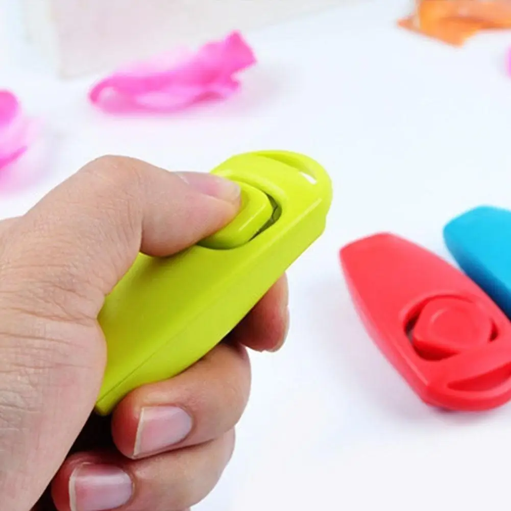 2 in 1 Multi-function Pets Clicker Whistle Dog Trainer Clicker with Keyring Pet Puppy Trainer Dog Flute +