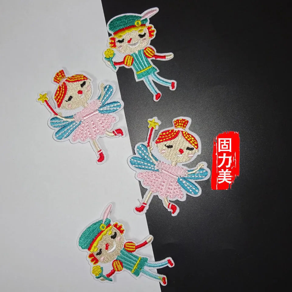 

2pc lovly cartoon girl and boy princess and price iron on patch