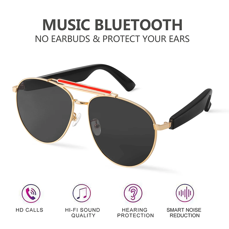 High Smart Glasses Remote Control Waterproof Wireless Bluetooth Compatible 5.0 Hands Free Calling Music Audio Open Sunglasses 