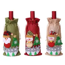 Рождество Санта Клаус Снеговик винная бутылка крышка кухня украшение на год Рождество ужин вечеринка
