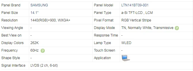 LTN141BT09-001