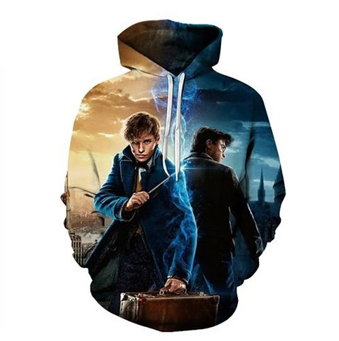 Gryffindor костюм Слизерин для мужчин женщин 3D толстовки кофты Модный пуловер Trackusits