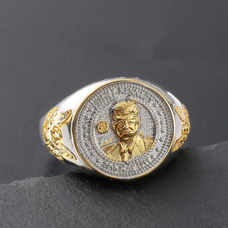 Мужское двухцветное кольцо GYI для мужчин ювелирное изделие в стиле американской