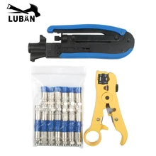 Kit d'outils de sertissage manuel pour câble Coaxial bleu, 20 pièces, pour connecteur de Type F, RG59
