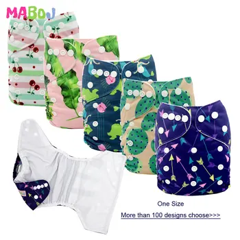 

MABOJ Diapers 1pcs Cloth Diapers Baby Pocket Diaper Washable Reusable Nappy Cover Suits Birth To Potty One Size Nappies Inserts